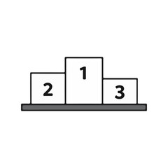 Success and Achievement Vector Icons – Champion Stage Podium icon, suitable for infographics and app designs