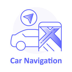 Car Navigation, GPS Map, Route Location, Vehicle Tracking, Travel Guide, Navigation Icon, Road Map, GPS Pin, Car Route, GPS Navigation Vector