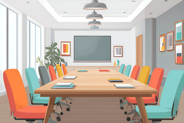 Modern conference room ready for business meeting