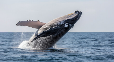 whale jumping in the water