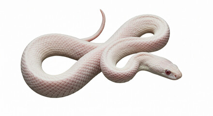 Fototapeta premium Translucent snake against white creates a minimalist composition with detailed scales and elegant