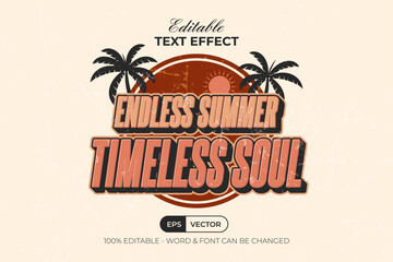 Summer Slogan Editable Text Effect Vintage Style.