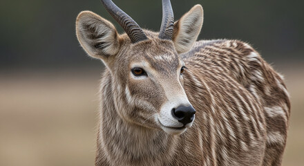 close up portrait of a young deer