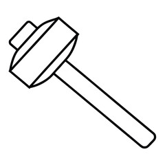 wooden mallet isolated on white background