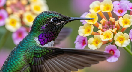 Obraz premium hummingbird feeding on flower