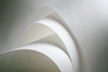 Folded white paper with soft curves and shadows