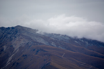 Misty Mountain Landscape with Clouds