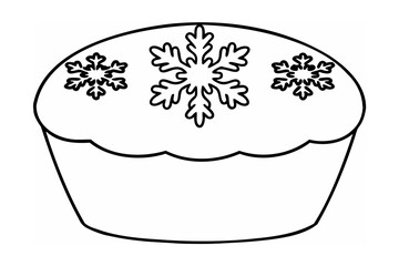 Festive snowflake cupcake outline dessert sweet