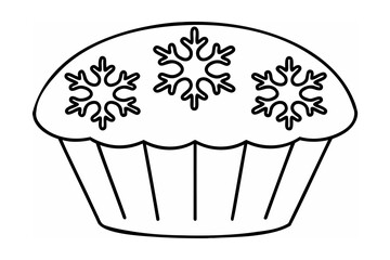 Cupcake with snowflakes dessert sweet