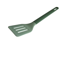 Isolated Modern Green Plastic Spatula with Transparent Background