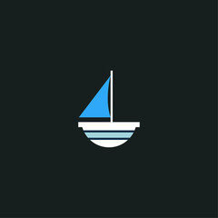 Boat icon logo flat vector design