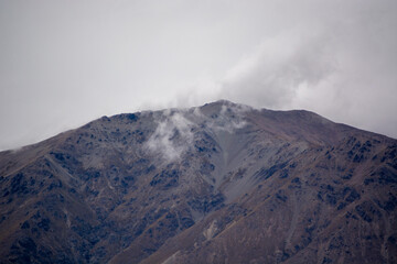 Misty Mountain Peak in Overcast Weather