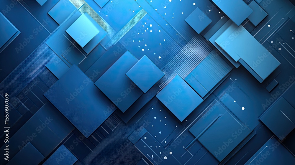 Aufkleber minimal geometric blue shapes with clean polygon patterns and gradient effects, ideal for futuristic