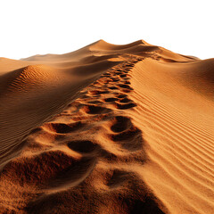 Desert Dune Footprints A Breathtaking Panorama white background against transparent Background