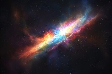 Obraz premium Vibrant Nebula Explosion in a Dark Cosmic Space