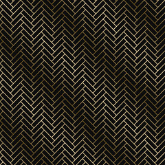 Vector golden seamless ornamental luxury geometric tile pattern - outline art deco rich design. Repeatable elegant royal background. Symmetry endless print