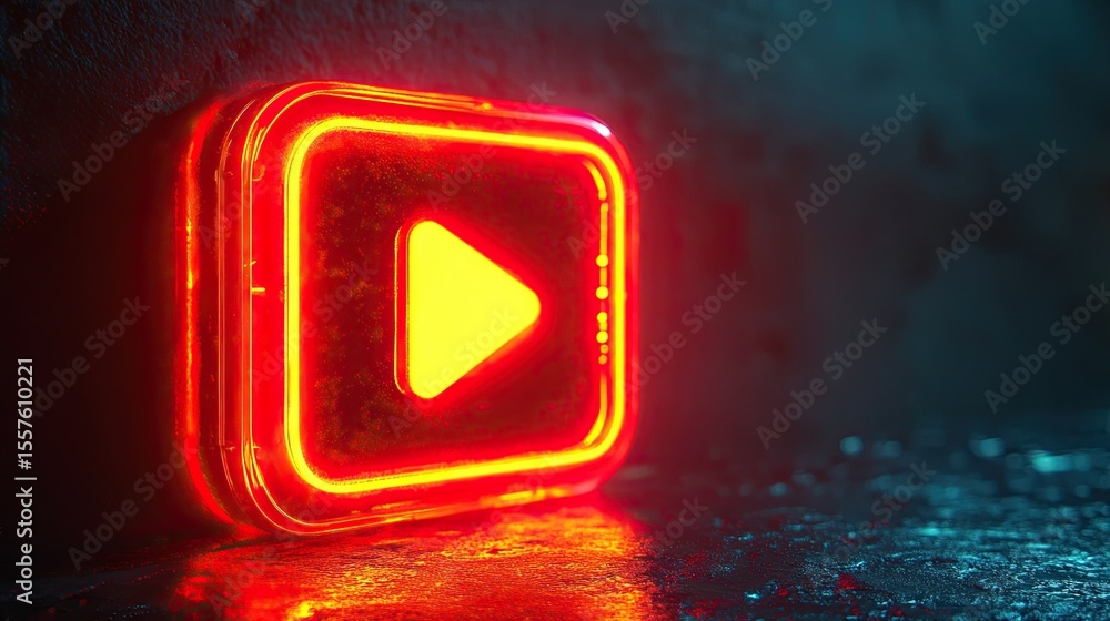 Aufkleber neon red share button icon glowing in digital ui, modern social media icon for web interface and onl