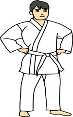 karate boy in kimono vector image, boy in karate uniform 