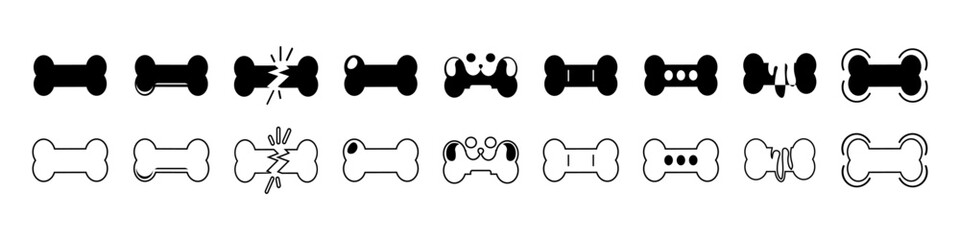Dog bone icon. Wallpaper with dog bones. Bone. set of dog bones. Vector illustration.