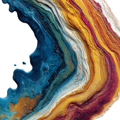 Vibrant Abstract Painting Colorful Swirls and Layered Textures  HighResolution Artistic Artwork white background against transparent Background