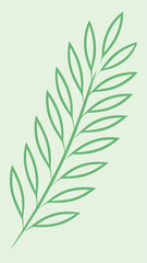 Fototapeta premium Simple green leaf branch illustration with transparency for various design projects
