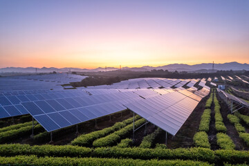 aerial view solar power station