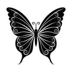 Elegant symmetrical butterfly wings design in a striking black silhouette style
