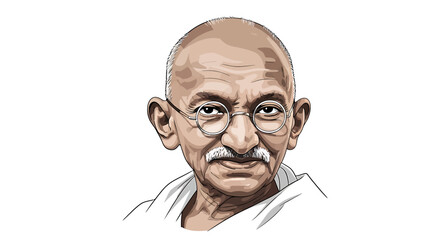 Mahatma gandhi portrait illustration