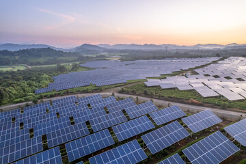 aerial view solar power station