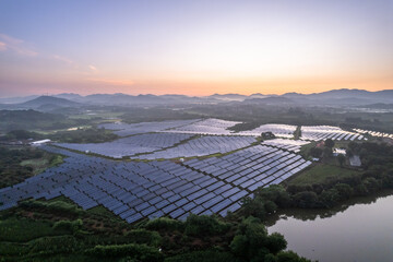 aerial view solar power station