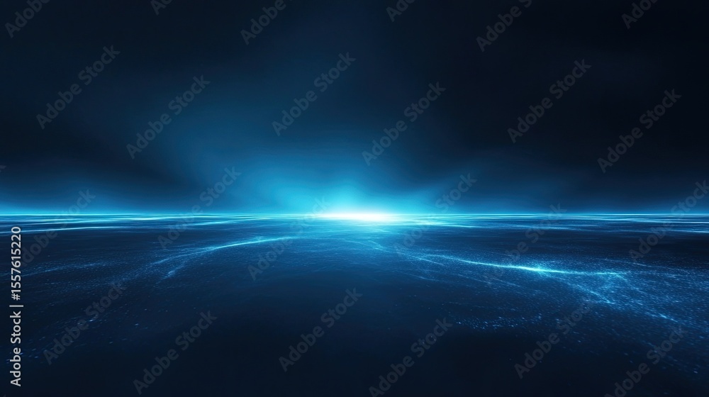 Poster simple blue background with smooth gradient and subtle light effects, ideal for minimalistic technol