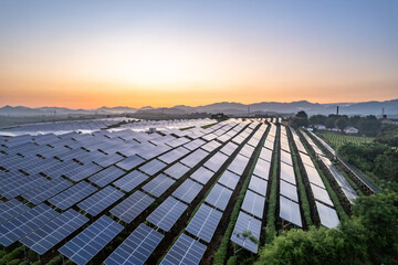 aerial view solar power station