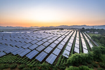 aerial view solar power station