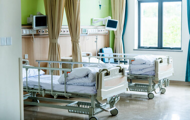 Modern hospital ward with two beds