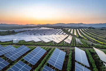 aerial view solar power station