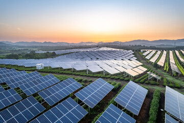 aerial view solar power station