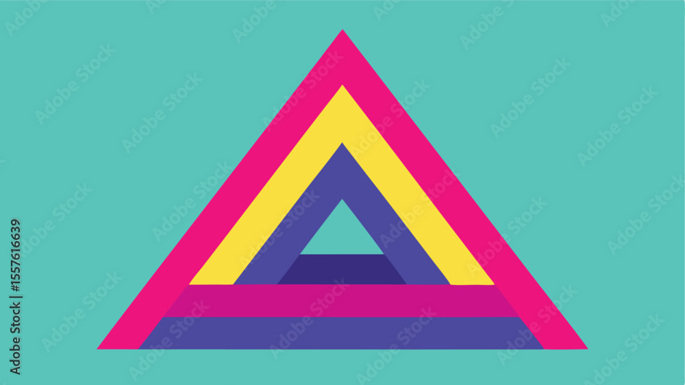 Poster abstract colorful triangle design with overlapping layers on a transparent background