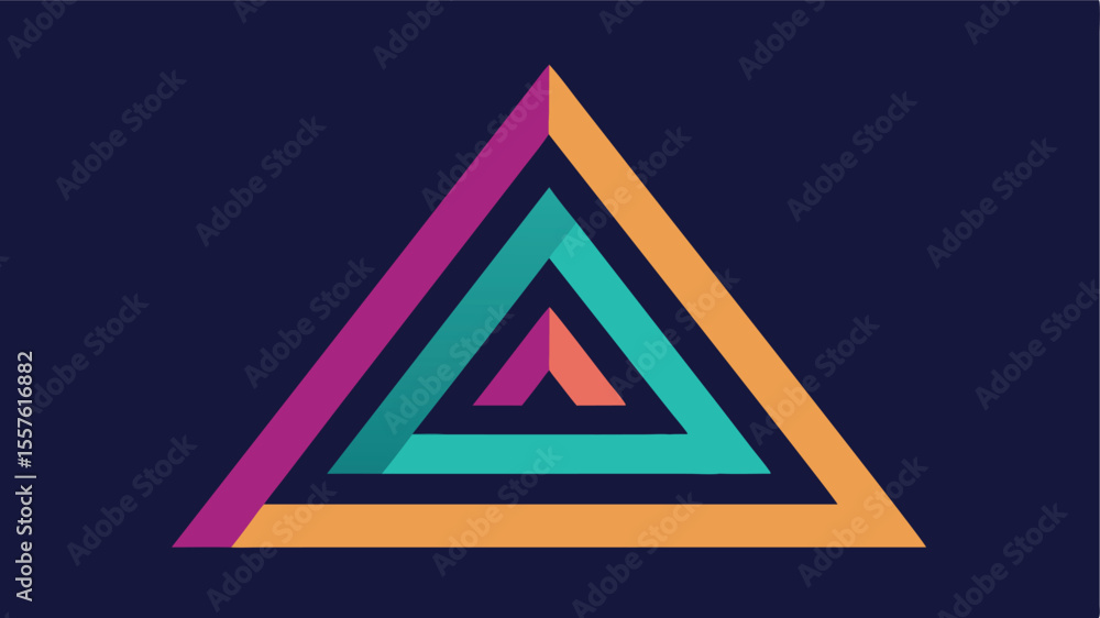 Poster abstract fractal triangle grid pattern in polygon vector graphic design element