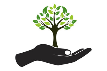 hand holding tree