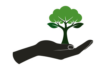 hand holding tree