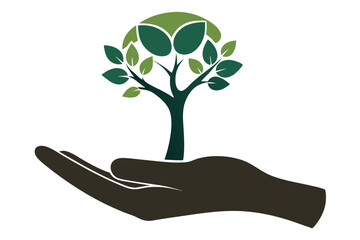 hand holding tree