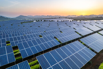 aerial view solar power station