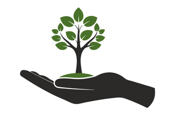 hand holding tree