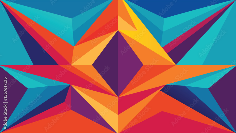 Aufkleber abstract geometric colorful starburst design with transparent background suitable for versatile uses
