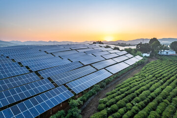 aerial view solar power station