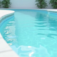 Fototapeta premium Blue Pool Water Texture With white Tiles