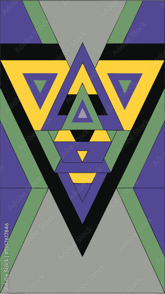 Aufkleber abstract geometric composition of colorful triangles on transparent background