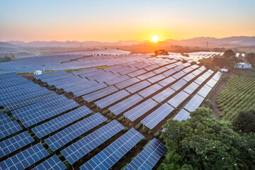 aerial view solar power station