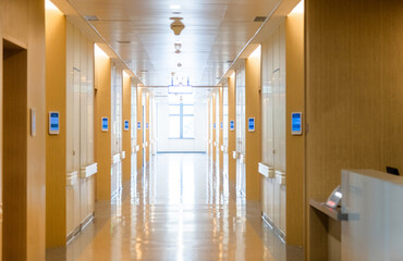 Empty ward corridor in the hospital