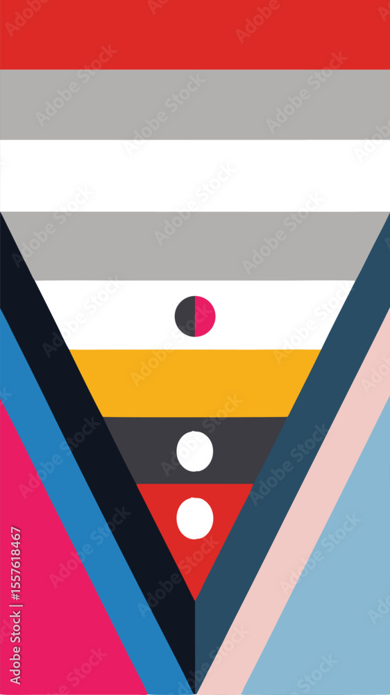 Poster abstract geometric composition with gradient shapes and vivid colors suitable for designs